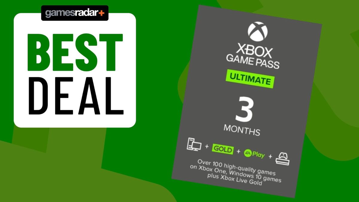 Image of the Ultimate Game Pass subscription imagery on top of a green GamesRadar+ background.