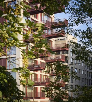 the brentford project showing the neighbourhood among foliage and near the water