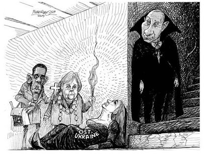 Political cartoon Ukraine Putin Obama