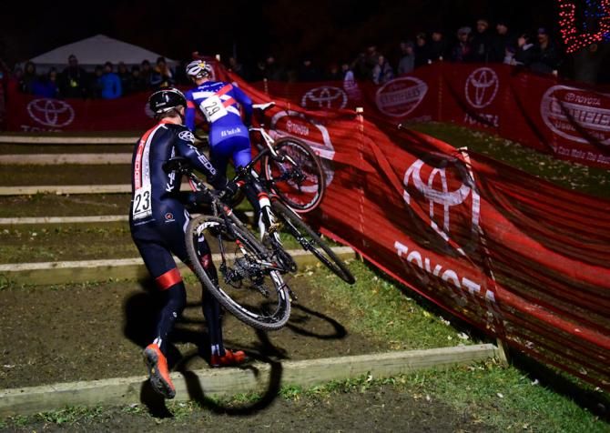 Only Danny Summerhill (K-Edge Felt) was able to stay with Powers early in the race