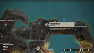 Far Cry 6 legendary animal, Mamutito, marked on the map of Isla Santuario