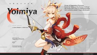 Yoimiya's character card explaining detals about her
