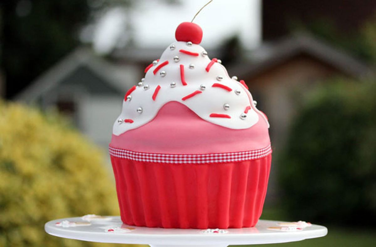 Giant Cupcake Cake for a First Birthday - Around the World in 80 Cakes