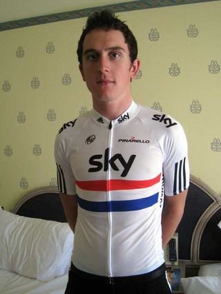 gerant thomas, british national champion, jersey, helmet, tour de france 2010