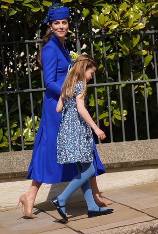 Princess Catherine and Princess charlotte at the Easter service