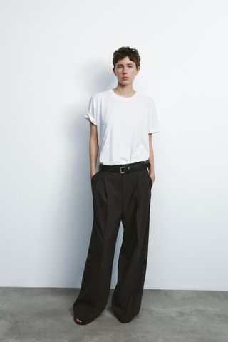 Double Pleat Trousers With Belt