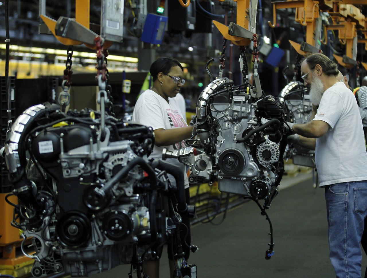 Assembly line workers