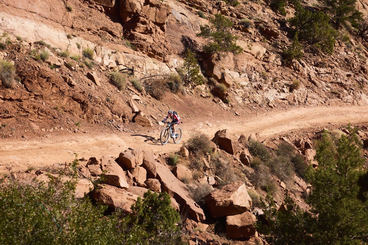 On the red rocks near Moab, Utah