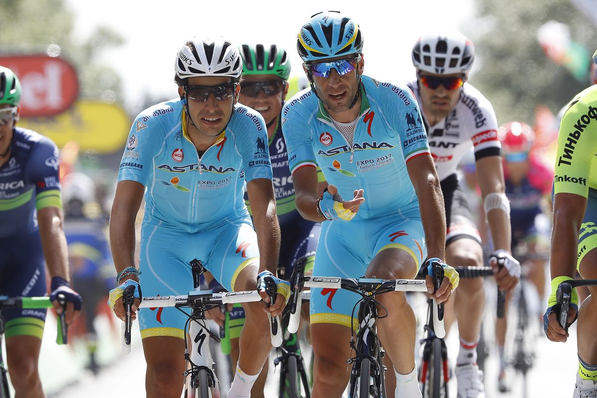 Fabio Aru and Vincenzo Nibali (Astana)