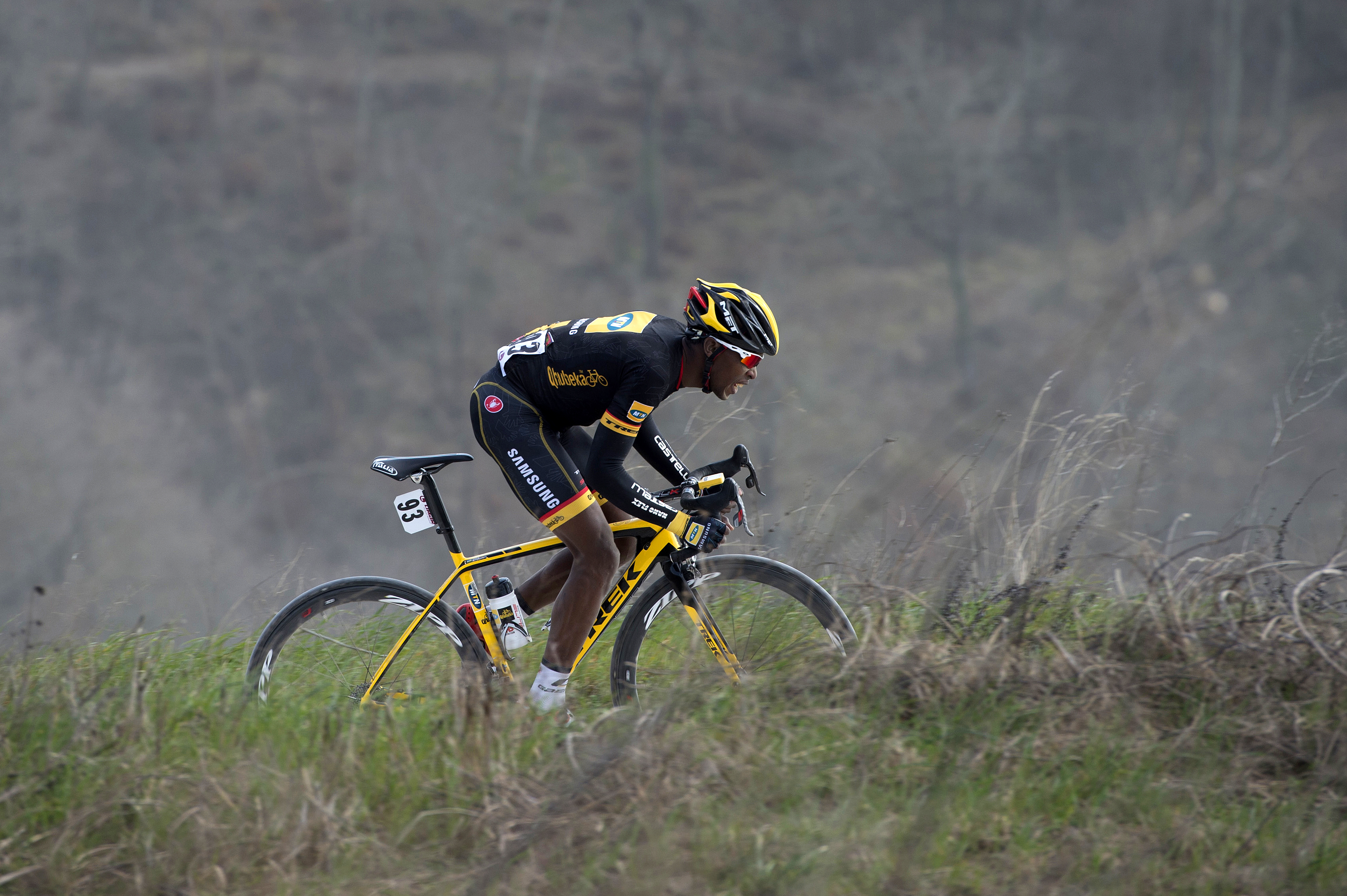 Adrien Niyonshuti at the Eroica bike race