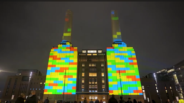 Battersea Power Station transformed into LEGOs. 