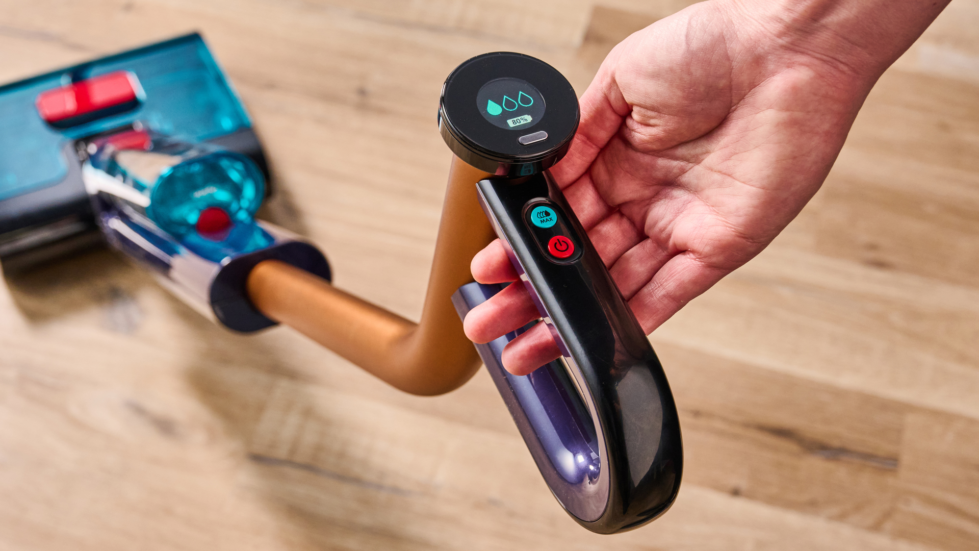 Dyson WashG1 is held by the reviewer