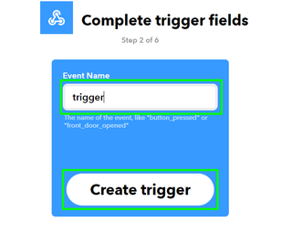 Enter the name trigger and click create trigger