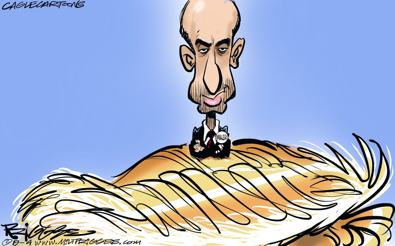 Political Cartoon U.S. Stephen Miller family separations advisor southern border