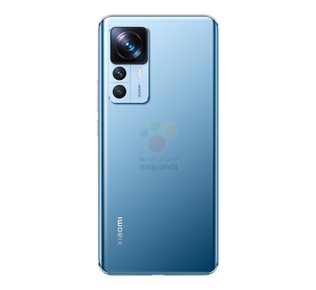 Leaked render of a blue Xiaomi 12T Pro