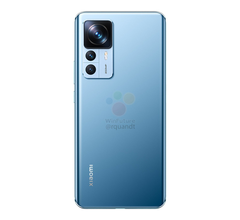 Leaked render of a blue Xiaomi 12T Pro