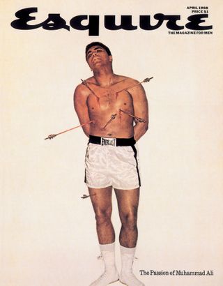 Muhammad Ali as Saint Sebastian on the cover of Esquire