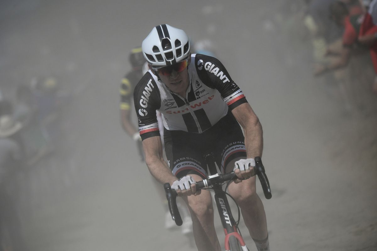 Chad Haga (Team Sunweb) leads the breakaway