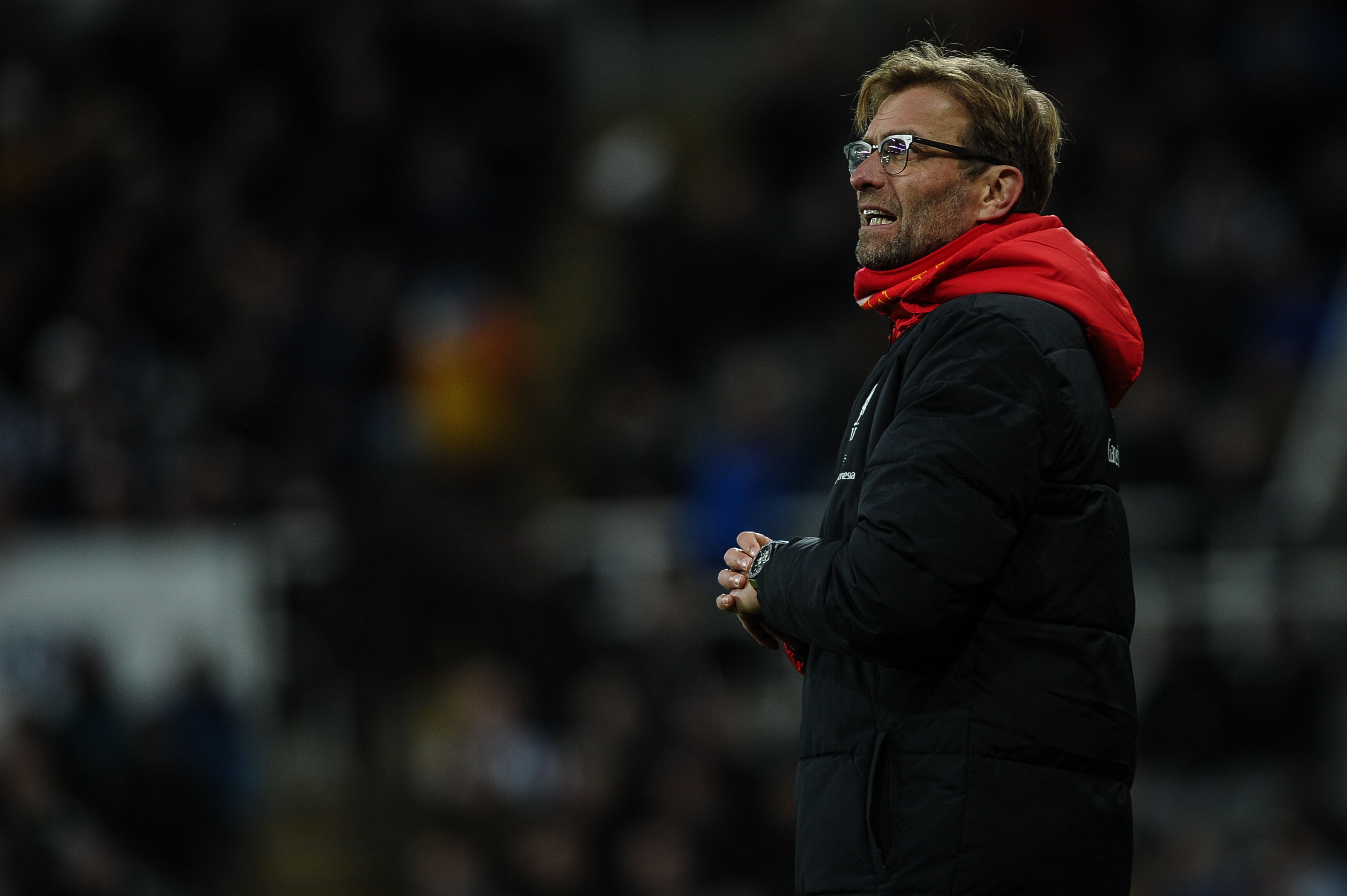 Liverpool manager Jurgen Klopp on the sidelines during a 2-0 defeat for the Reds at Newcastle in December 2015.