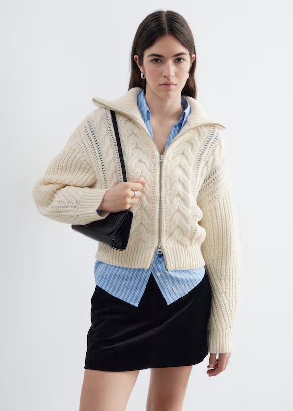 & Other Stories, Cable-Knit Wool Cardigan - Off White