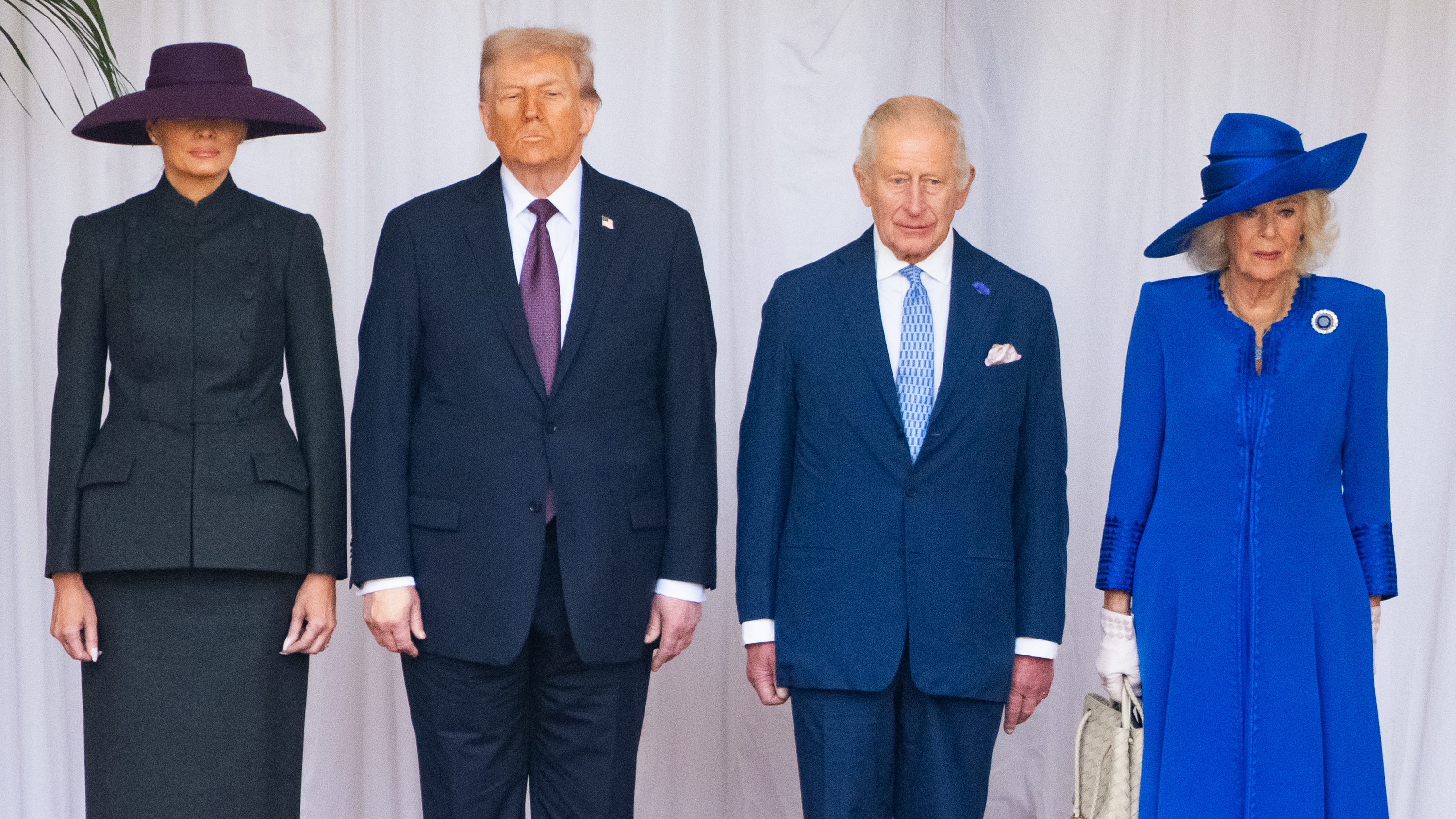 First Lady Melania Trump, US President Donald Trump, King Charles III and Queen Camilla during the State visit by the President of the United States of America at Windsor Castle on September 17, 2025