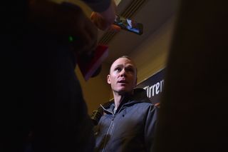 Chris Froome draws a crowd at the Tirreno-Adriatico press conference