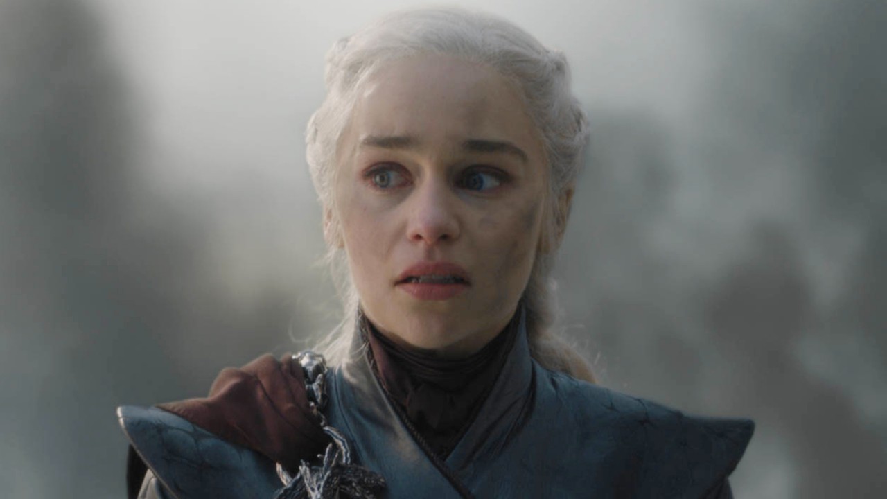 Emilia Clarke looking a bit disgusted in Game of Thrones. 