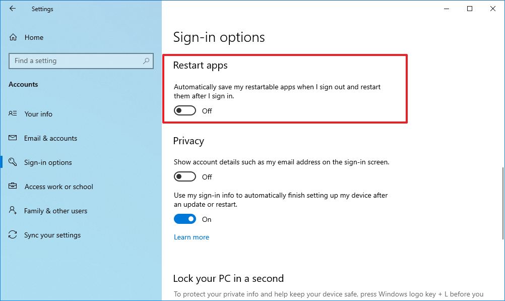 Restart application