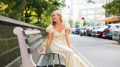 Photograph, White, Dress, Clothing, Street fashion, Wedding dress, Gown, Beauty, Yellow, Fashion, 