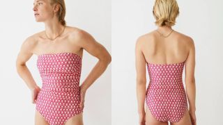 J Crew Ruched Bandeau One-Piece Swimsuit