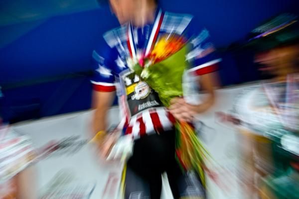 Ben King (Trek-Livestrong) takes home the USA Cycling gold medal along with the national champion jersey for his win.