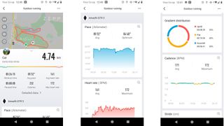 Running stats in Zepp mobile app