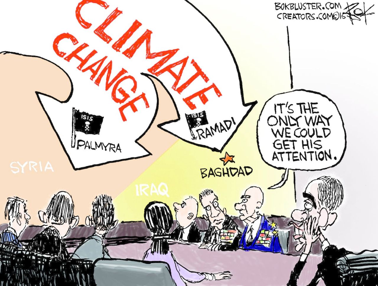 Obama cartoon World ISIS Climate Change