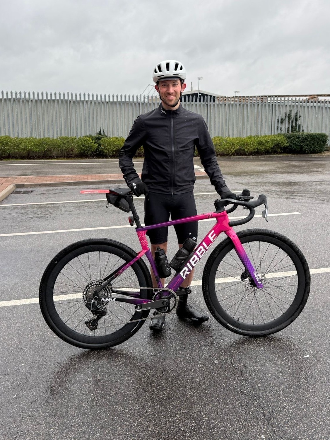 A man with an Ribble Ultra Grit gravel bike