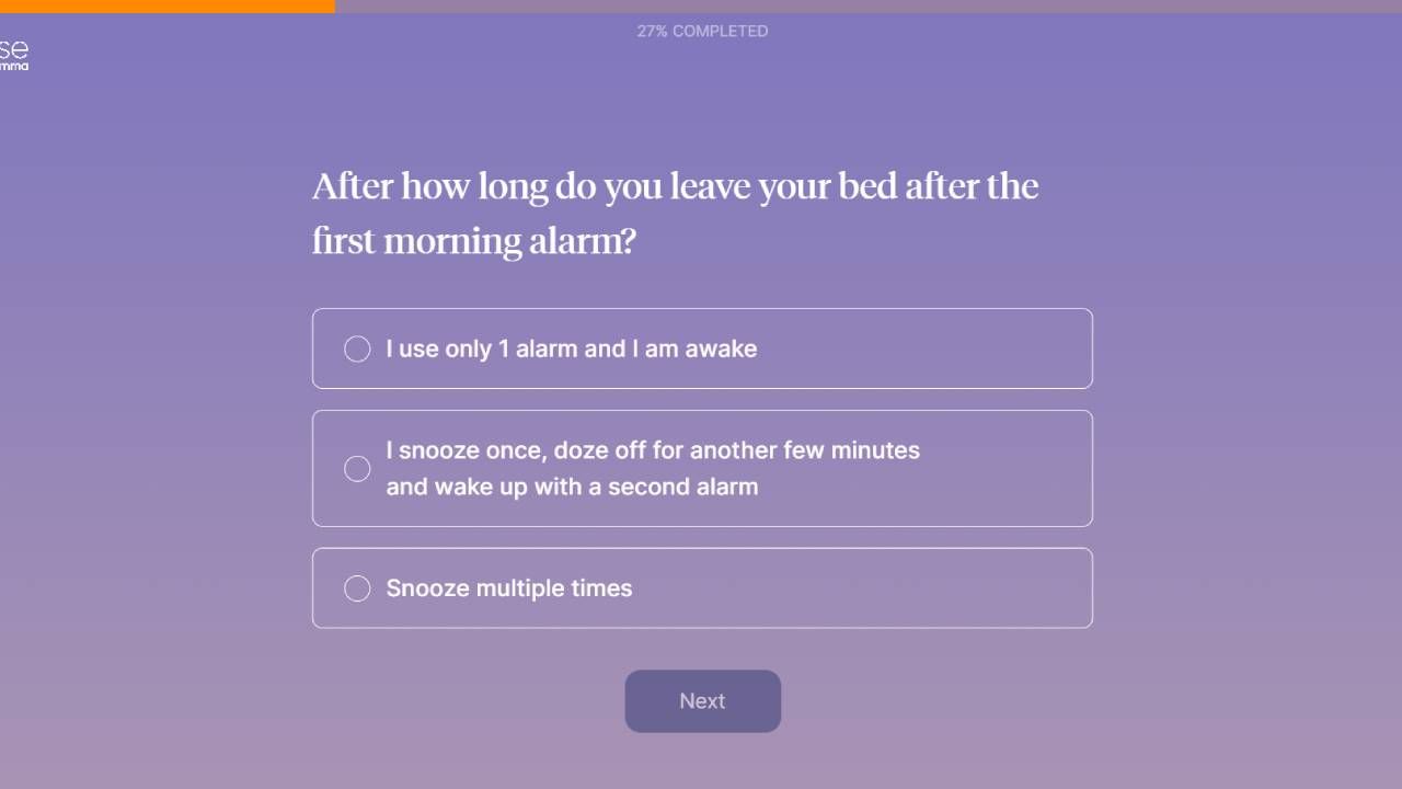Sunrise by Emma sleep chronotype quiz