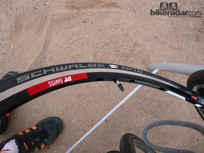The Schwalbe One, unveiled at the Tour de France comes in clincher, tubular and tubeless versions. The tubeless model took 3-4 years of development and they reckon it saves you two Watts