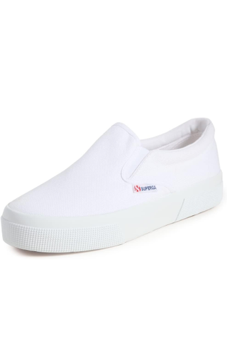 Superga Women's 2740 Platform Slip on Sneaker, White, 5