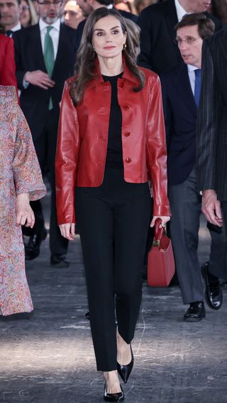 Queen Letizia of Spain attends the opening of ARCO (Contemporary Art Fair) at Ifema on March 05, 2025