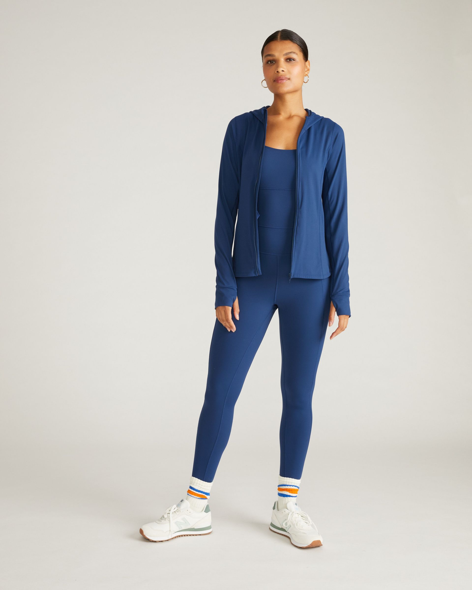 Next-To-Naked Hooded Zip Jacket - Pageant Blue