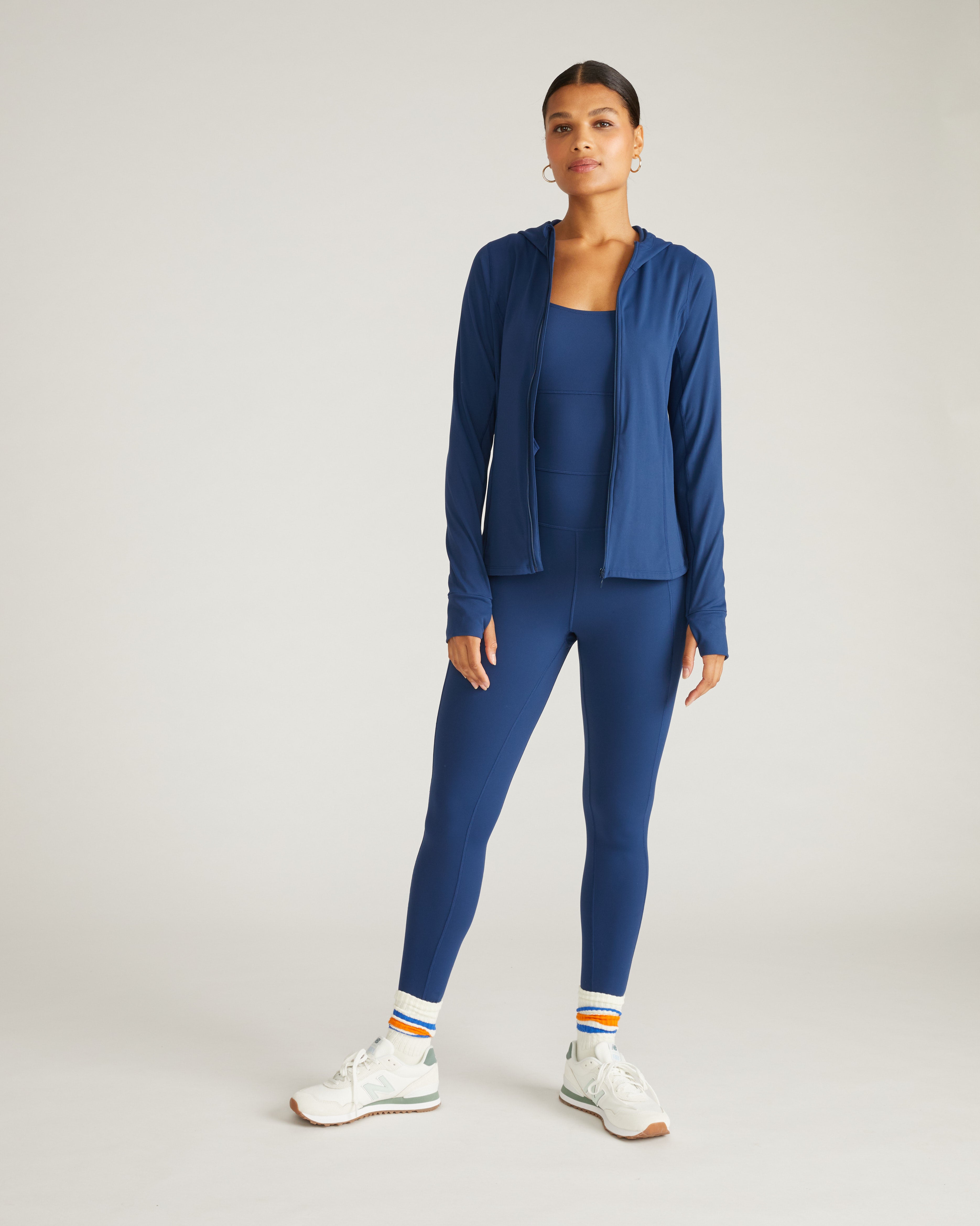 Next-To-Naked Hooded Zip Jacket - Pageant Blue