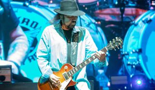 Gary Rossington performs with Lynyrd Skynyrd on the AT&T Stadium in Arlington, Texas on Would per chance per chance per chance moreover 11, 2019