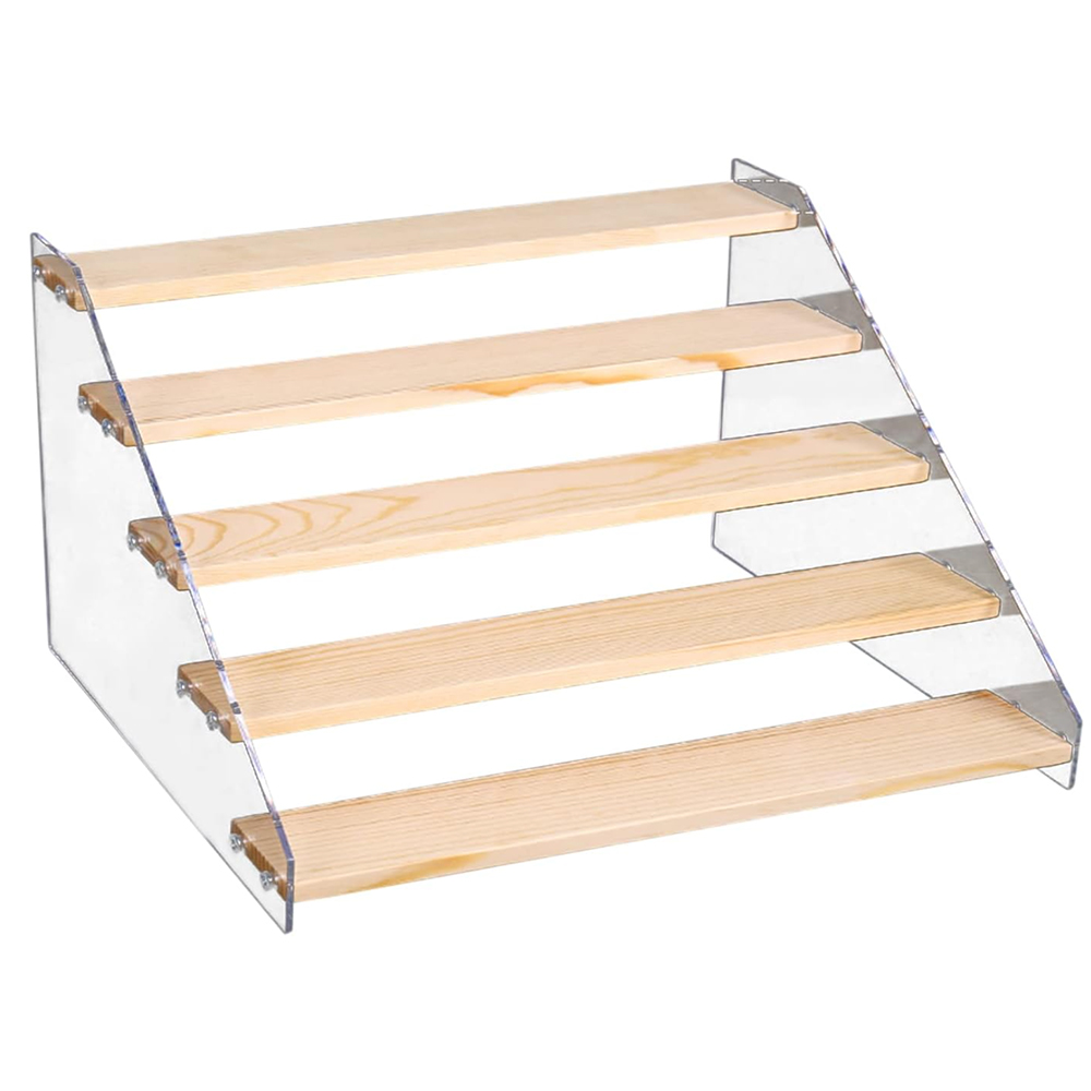 stacked counter top shelves