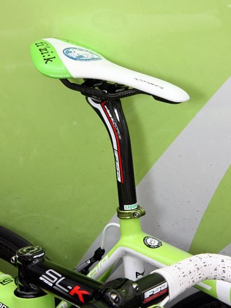 Remember that funky height-adjustable seatpost we showed you on Ivan Basso's (Liquigas-Cannondale) Cannondale SuperSix Evo before the start of this year's Tour de France? So far we haven't actually seen him use it in competition.