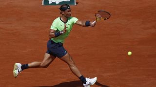 Rafael Nadal competes at the 2021 French Open