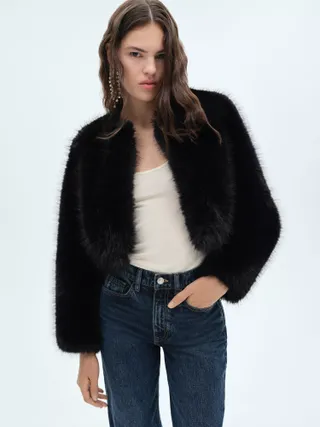 Mango Boleta Faux Fur Jacket