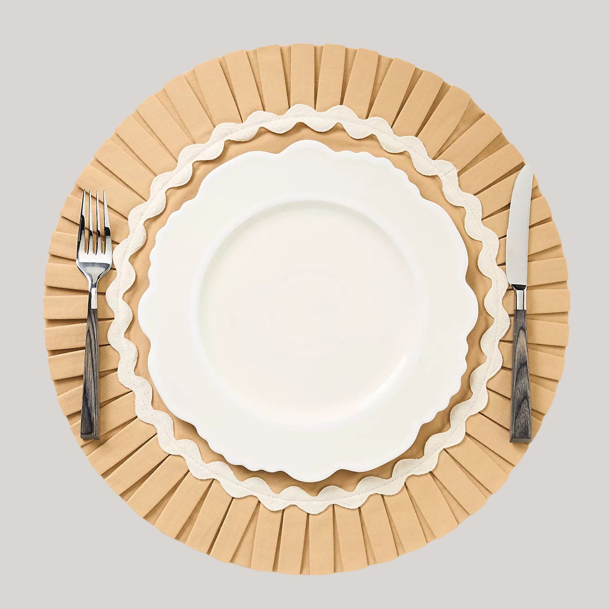 Anthropologie, Ruby Ric Rac Pleated Round Placemat