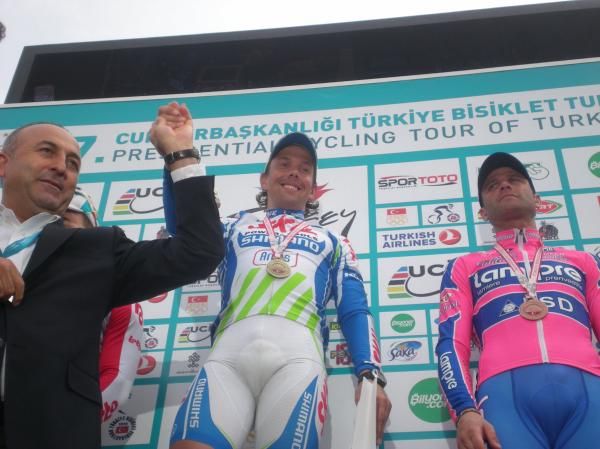 Stage winner Kenny Robert Van Hummel (Skil - Shimano) on the podium