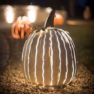 white metal halloween pumpkin