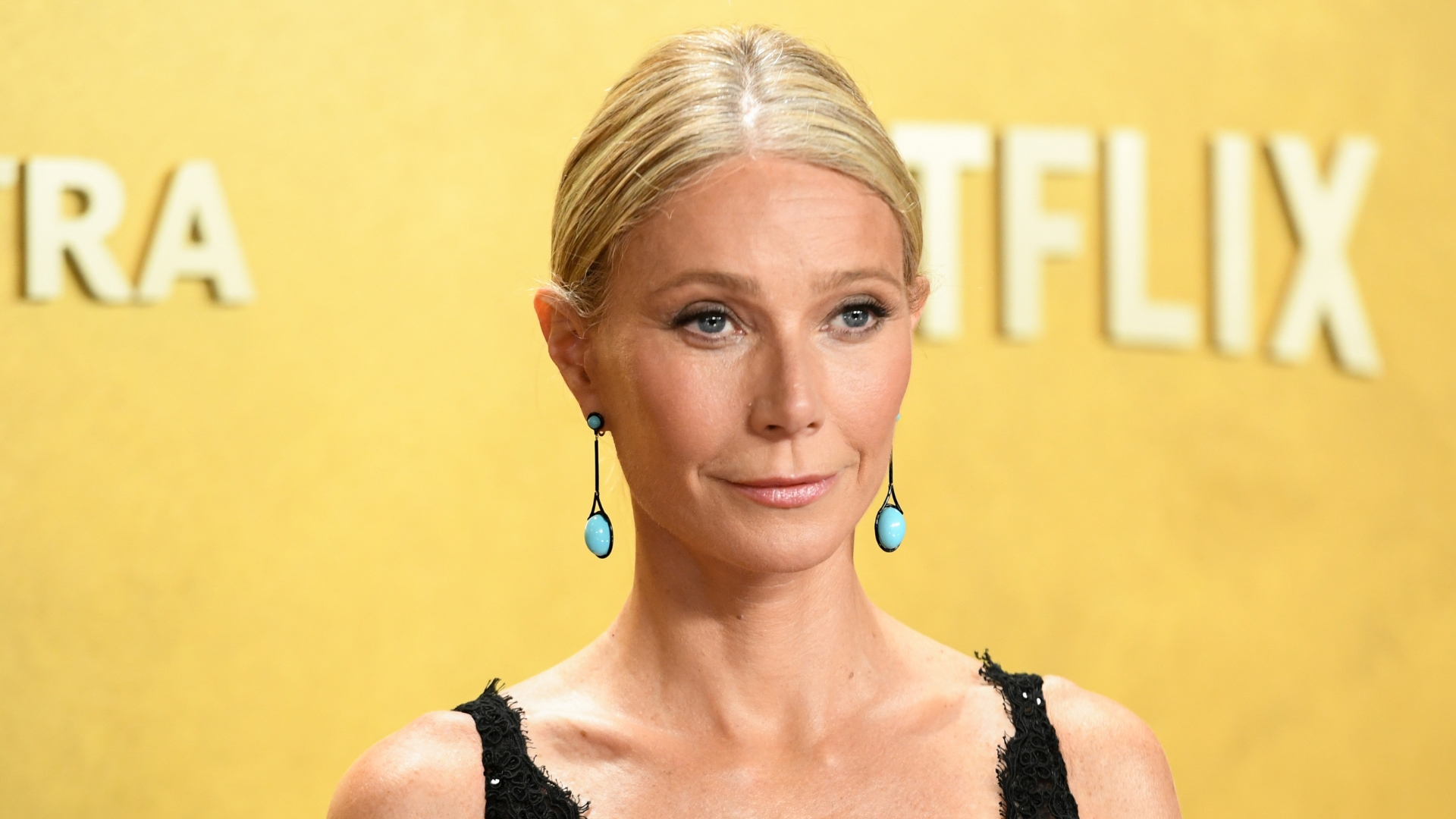 Gwyneth Paltrow is pictured with her hair in a low bun and wearing a glassy, pink-nude lip gloss at The 32nd Annual Actor Awards Presented by SAG-AFTRA held at the Shrine Auditorium and Expo Hall on March 01, 2026 in Los Angeles, California.