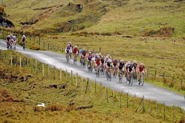 Riders on the Gowlaun climb during the third stage of the 2012 An Post R&aacute;s.